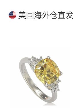 自营 Suzy Levian 纯银黄色立方氧化锆订婚戒指 - 黄色 美国奥莱