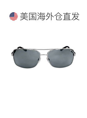 自营Burberry Grey Rectangular Men's Sunglasses BE3074 100387