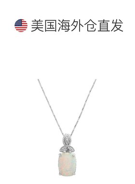 自营 max + stone925 纯银 13x10 毫米创造蛋白石和钻石口音吊坠1