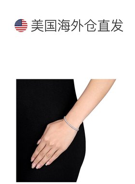 美国直邮Julianna B女士手链925纯银S形扭纹镶钻时尚潮流百搭