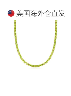 自营 Ross-Simons 橄榄石网球项链 18 克拉黄金纯银 - 20 英寸 美