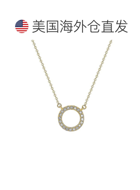 自营Suzy Levian 14K 黄金 0.25 ctw 钻石圆圈项链 - 黄色 美国奥