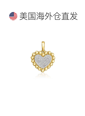 自营Ross-Simons Diamond Beaded Heart Pendant in 14kt Yellow
