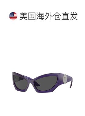 自营 versace/范思哲 女士60毫米太阳镜墨镜 透明紫罗兰色 美国奥