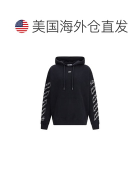 自营off-whiteOff- Cotton Men's Sweatshirt - black 美国奥莱直