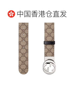 自营 GUCCI古驰GG扣35mm宽人造帆布和皮革男士皮带腰带473030
