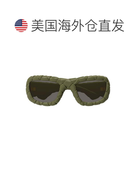 自营bottega venetaBv1303s大纹理矩形太阳镜-黑色 美国奥莱直发