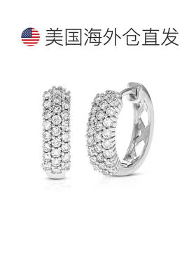 自营vir jewels1/2 克拉圆形切割实验室生长钻石圈形耳 美国奥莱