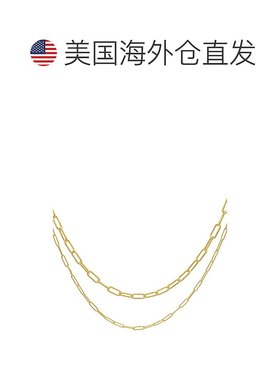 自营 Adornia 3 毫米和 4 毫米回形针链套装金色 - 黄色 美国奥莱