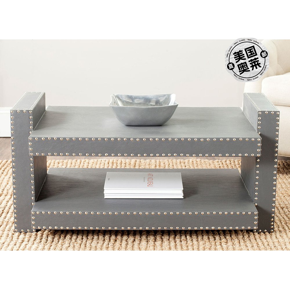 safaviehGarson Accent Table- grey【美国奥莱】直发-图0