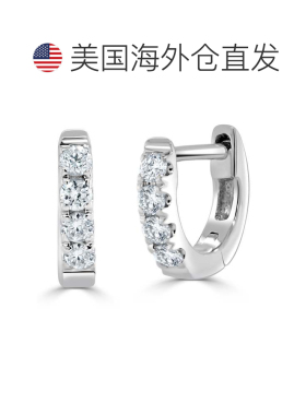 自营sabrina14K White Gold Tiny Hoop Small Hoop Earring 0.06