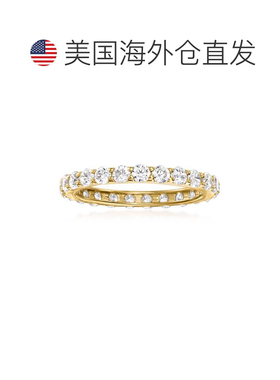 自营Ross-Simons CZ 永恒戒指 14kt 黄金 - 白色 美国奥莱直发