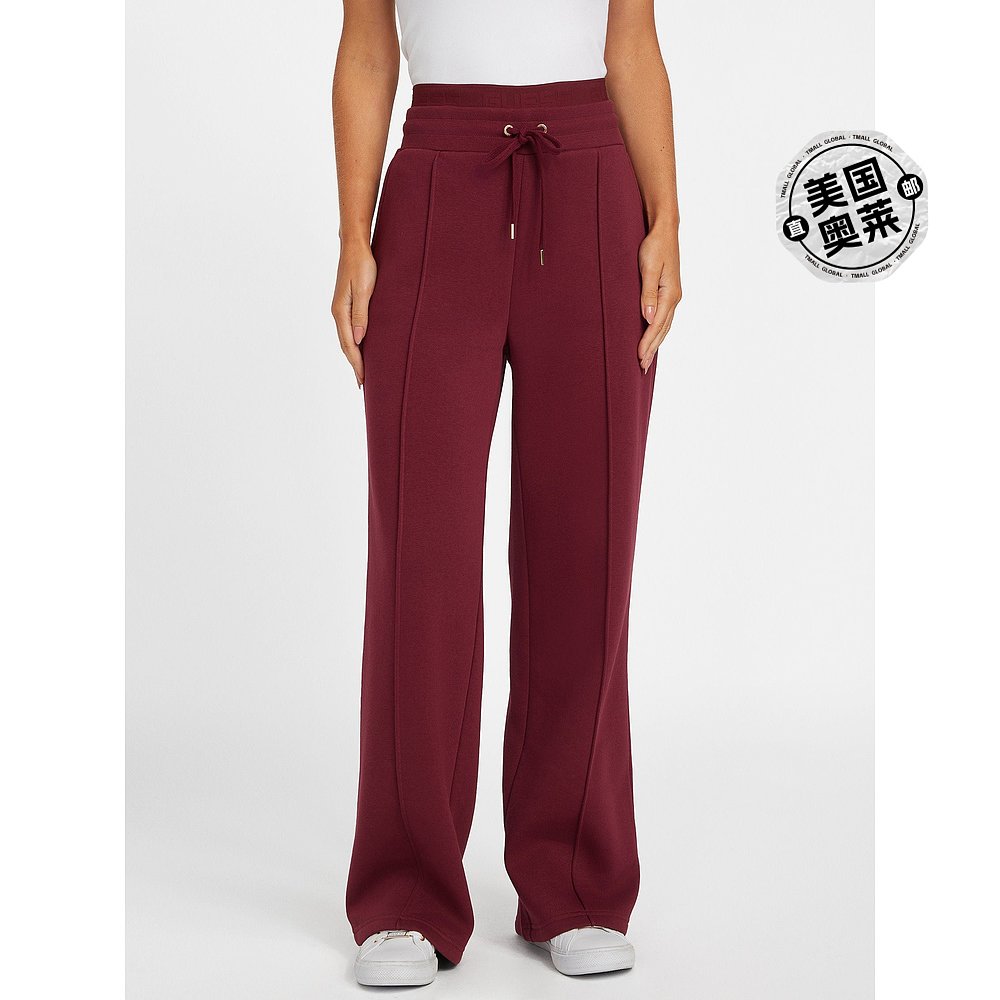 自营guessLivy Wide Leg Joggers - petite syrah 美国奥莱直发 - 图0