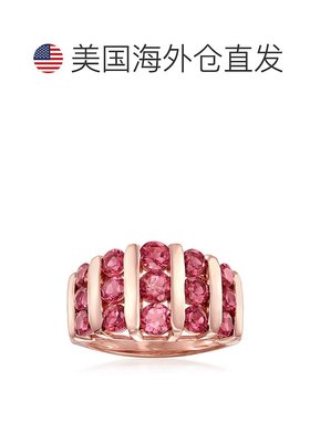 自营 18 克拉纯玫瑰金 Ross-Simons 粉色碧玺戒指 - 粉红色 美国