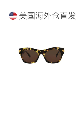 自营bottega veneta方形镜框醋酸纤维太阳眼镜-棕色 美国奥莱直发