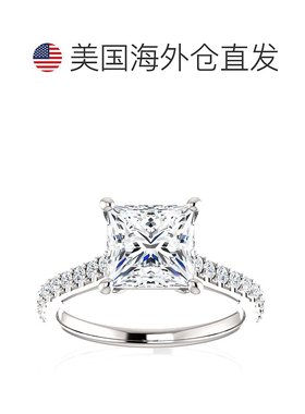 自营 pompeii3pompeii 32 3/4 克拉公主方形切割钻石订婚戒指 14k