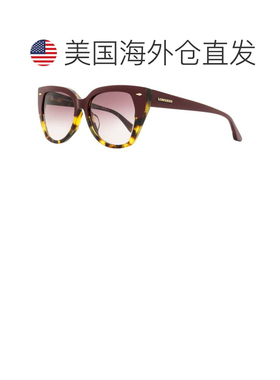 自营longines浪琴 女士蝴蝶太阳镜 LG0016H 71T 波尔多/哈瓦那 55