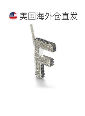 自营Suzy Levian 纯银蓝宝石和钻石装饰字母吊坠 - 蓝色 美国奥莱
