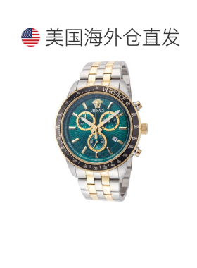 自营Versace Men's Sport Chrono 44mm Quartz Watch - green 美