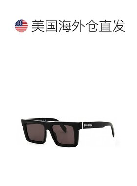 自营Palm Angels Sunglasses Square Full Rim, Black Grey Frame