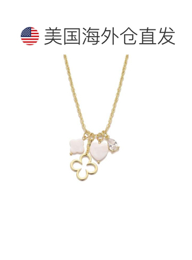 自营adornia14k Gold Plated Clover Charm Necklace - gold 美国