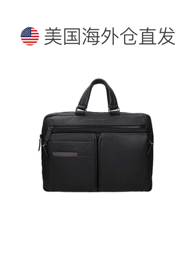 自营Piquadro Leather Business And Laptop Men's Bag - black