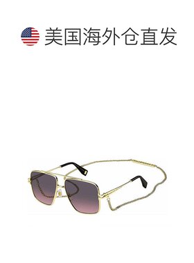 自营 Marc Jacobs飞行员全边太阳镜，金色带金色链框和棕粉色渐变