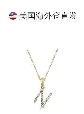 自营sabrina14k 金和钻石初始项链 - 黄色 n 美国奥莱直发吊坠
