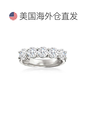 自营 Ross-Simons 14 克拉白金 5 石钻石戒指 - 白色 美国奥莱直