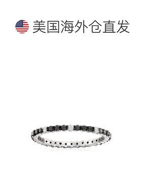 自营 Ross-Simons 14kt 白金黑白钻石永恒戒指 - 白色 美国奥莱直