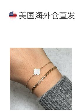 自营 the loverySmall Mother of Pearl Single Clover Bracelet