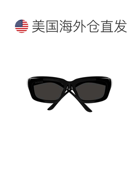 自营balenciagaBb0385s大胆矩形太阳镜-黑色 美国奥莱直发