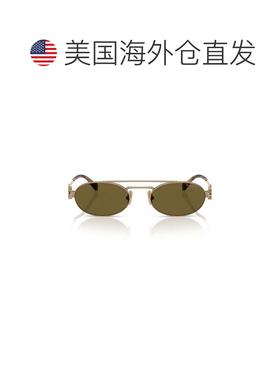 自营miu miu0mu 54zs Oval Lens Sunglasses - brown 美国奥莱直