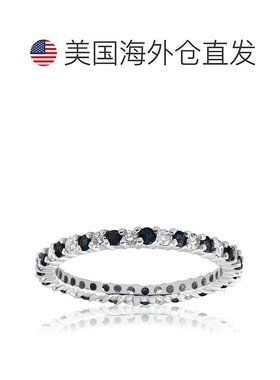 自营 pompeii3pompeii 3pompeii 1/2 克拉蓝色蓝宝石钻石结婚戒指