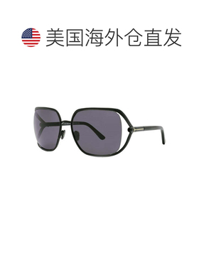 自营Tom Ford方形半边太阳镜，闪亮玫瑰金镜架和棕色镜片Ft109228