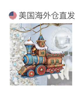 自营G. Debrekht 设计的圣诞火车木制装饰品 - 多色 美国奥莱直发