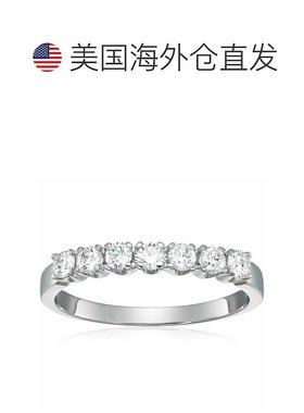 自营 vir jewels3/4 克拉 14K 白金钻石结婚戒指 7 石爪镶 - 白色