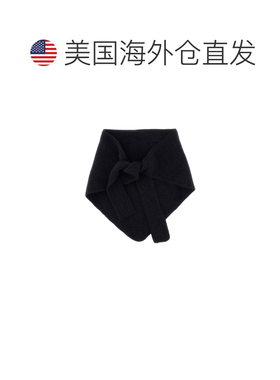 自营jacquemus黑色Le Chale Gros粒面羊毛混纺披肩围巾-黑色 美国