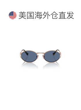 自营miu miu0mu 52ys Oval Sunglasses - blue 美国奥莱直发