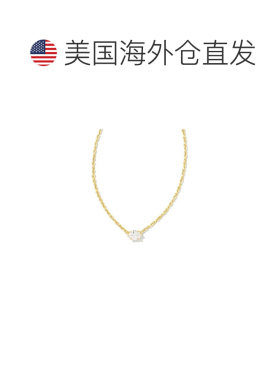 自营Kendra Scott Cailin Crystal Pendant Necklace - Gold Meta