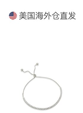 自营 savvy cie jewelsSs 925 镀玫瑰白色 Cz 拉手手链 - 白色 美