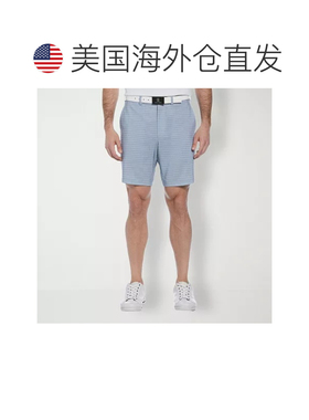 自营Men's Pga Tour Golf Shorts  Gray Check Stretch Belted Wa
