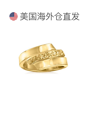 自营 Ross-Simons 意大利 14 克拉黄金钻石切割抛光戒指 - 黄色