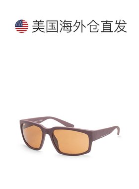 自营 Armani Exchange 男士 61 毫米哑光波尔多色太阳镜 - 哑光波