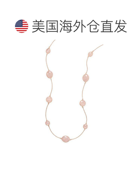 自营liv oliver镀玫瑰金玫瑰石英宝石项链 - 金色 美国奥莱直发