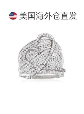 自营 925 纯银 Ross-Simons 钻石心形戒指 - 白色 美国奥莱直发