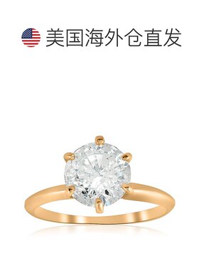 自营 pompeii32 1/2 克拉圆形单石钻石订婚戒指 14k 黄金增强型 -