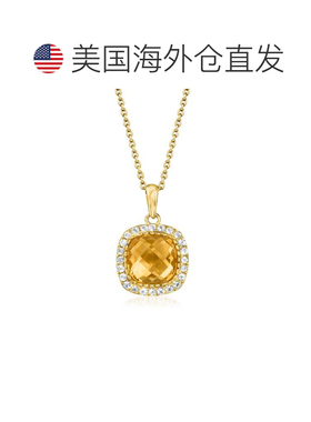 自营ross-simons罗斯-西蒙斯黄水晶和。白色托帕石吊坠项链 18kt