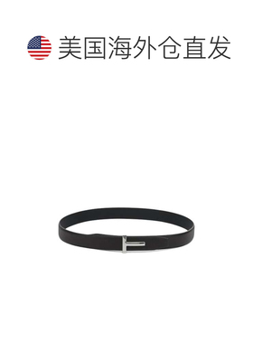 自营tom ford极简主义皮革腰带，搭配独特的 “t” 扣环-黑色 美