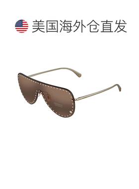 自营Versace Dark Brown Shield Ladies Sunglasses VE2230B 1252
